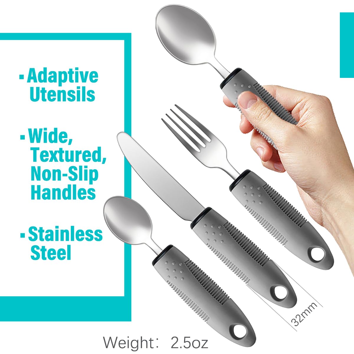Nourislif conjunto cuchillo tenedor y cucharas listo para uso diario seguro