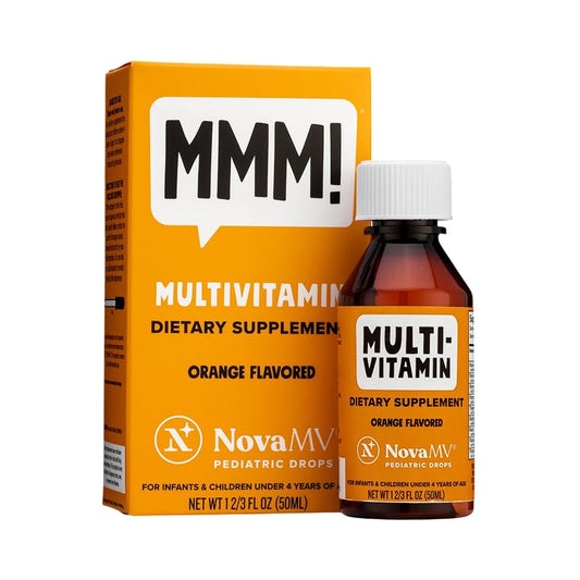 NovaFerrum frasco frontal mostrando etiqueta clara y sabor naranja para confianza