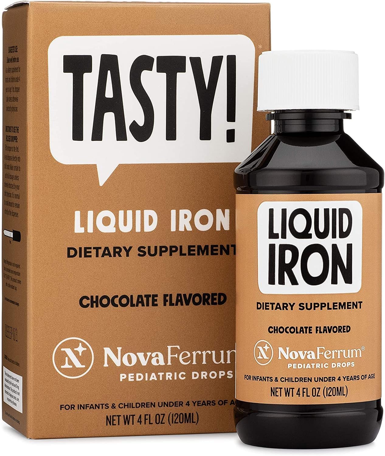 NovaFerrum frasco frontal mostrando etiqueta y beneficios