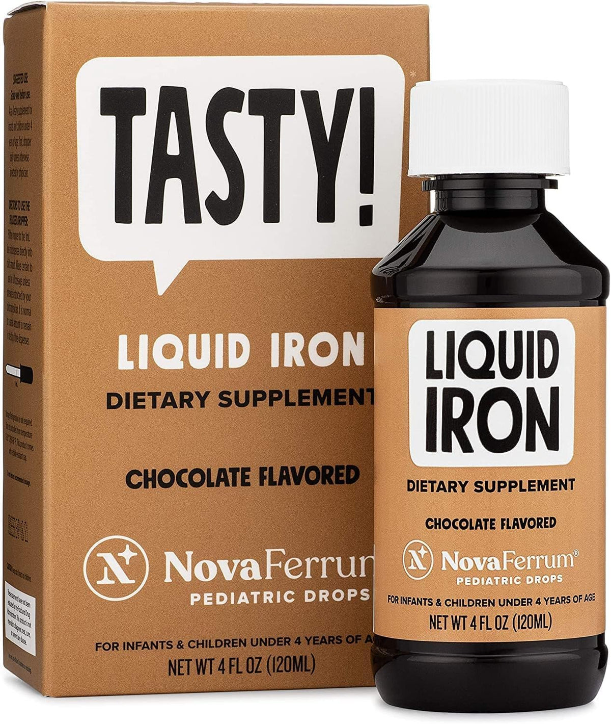 NovaFerrum frasco frontal mostrando etiqueta y beneficios