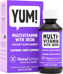 NovaFerrum frasco frontal mostrando etiqueta y beneficios de sabor