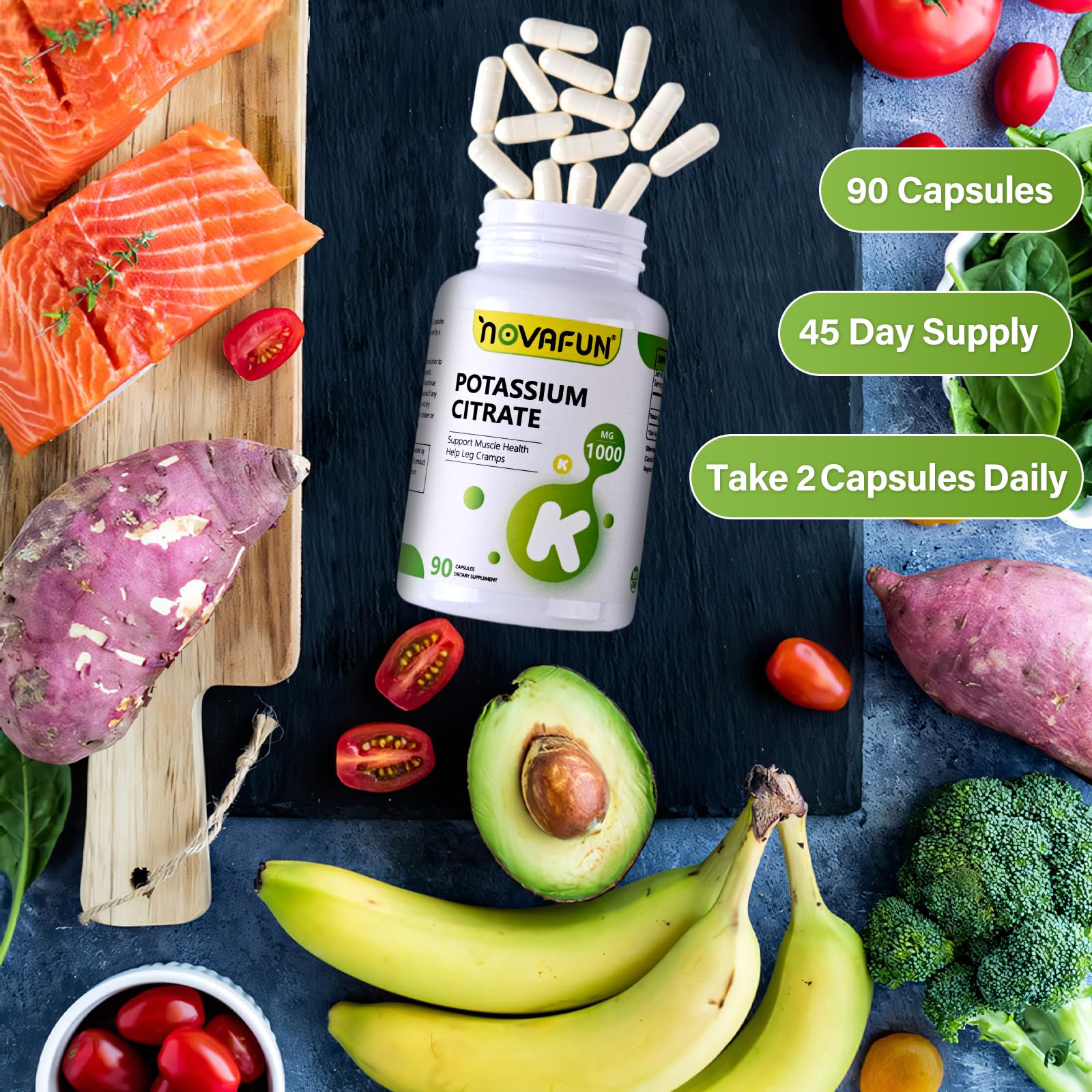 Novafun persona activa tomando cápsula para apoyo en estilo de vida