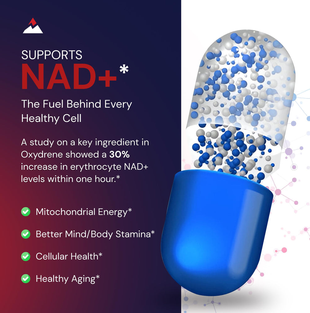 Novex Biotech Oxydrene en mano para comparar tamaño y dosificación