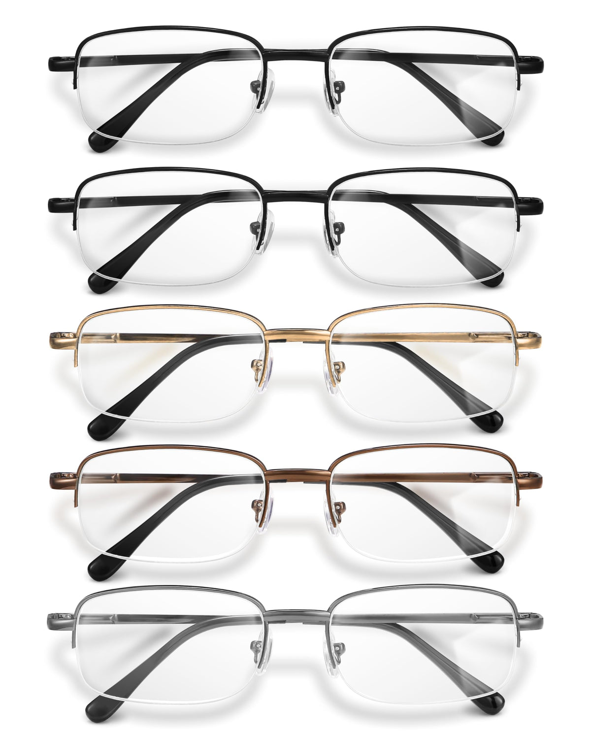 NOVIVON gafas frontales metálicas vistas de frente, aspecto profesional y duradero