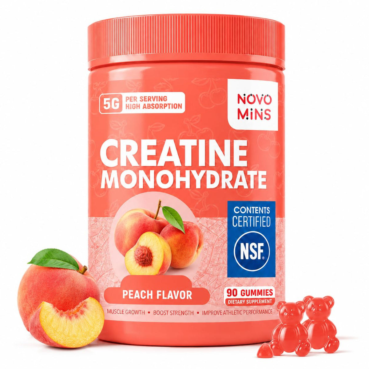 Novomins envase frontal mostrando gominolas y dosificación clara