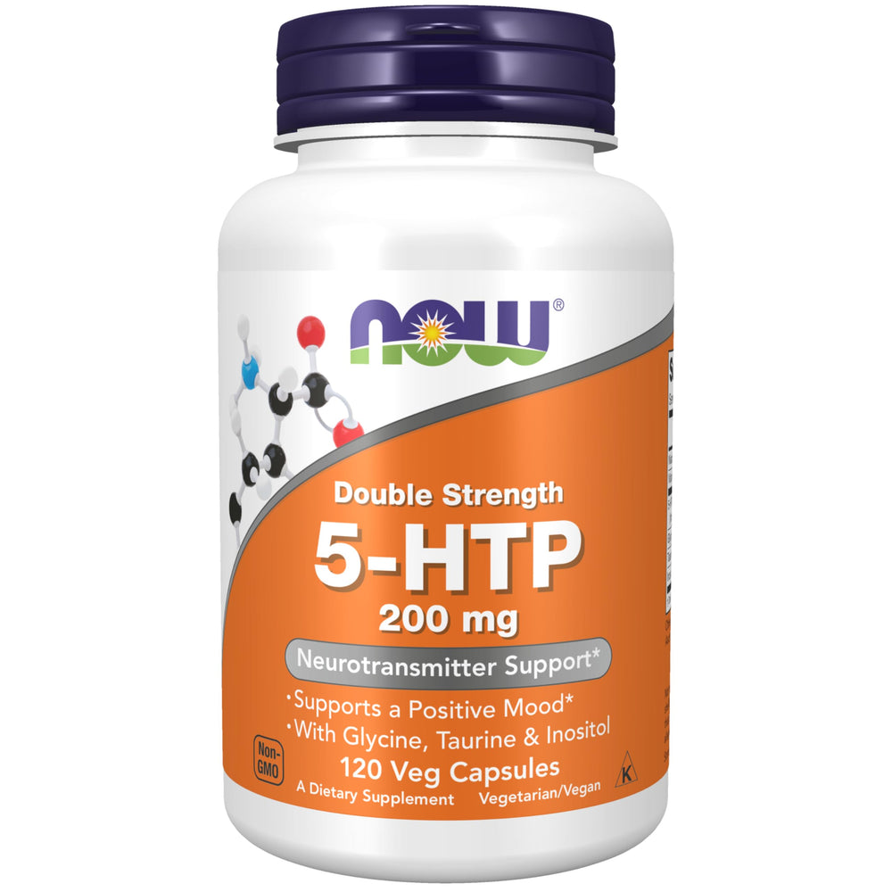 NOW Foods frasco frontal del producto mostrando 200 mg y 120 cápsulas, confianza de marca