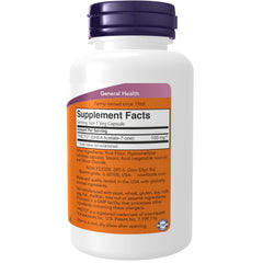 NOW primer plano de cápsula vegetal destacando formulación vegana y pureza