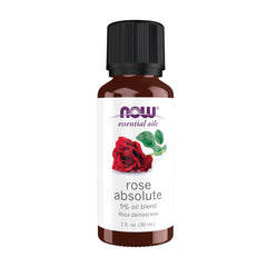 NOW Foods botella frontal mostrando aceite de rosa para aromaterapia beneficios estéticos