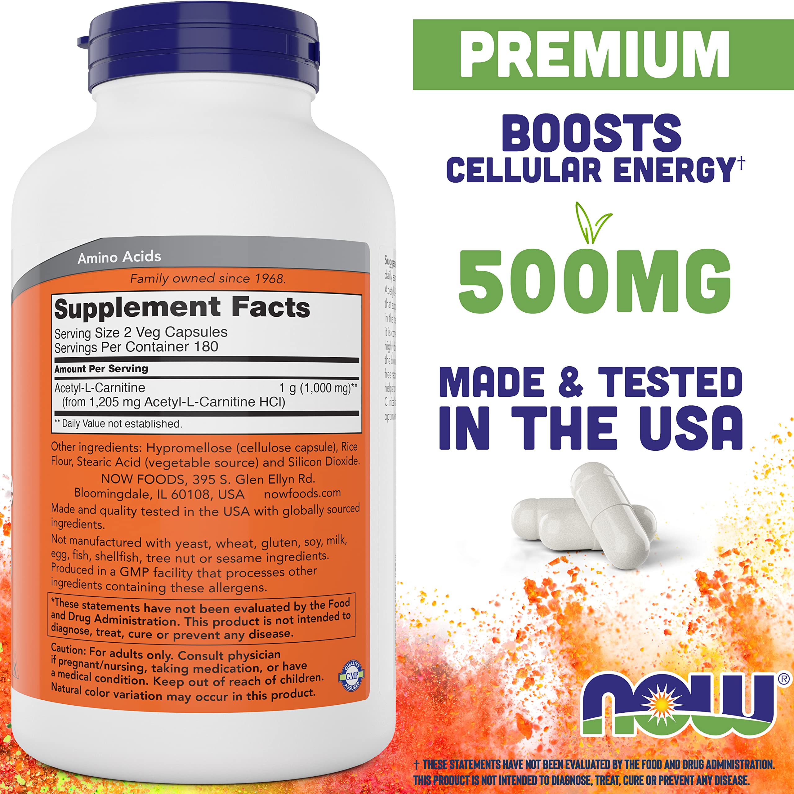 NOW Foods detalle de cápsulas veganas mostrando color y forma, fácil de tragar