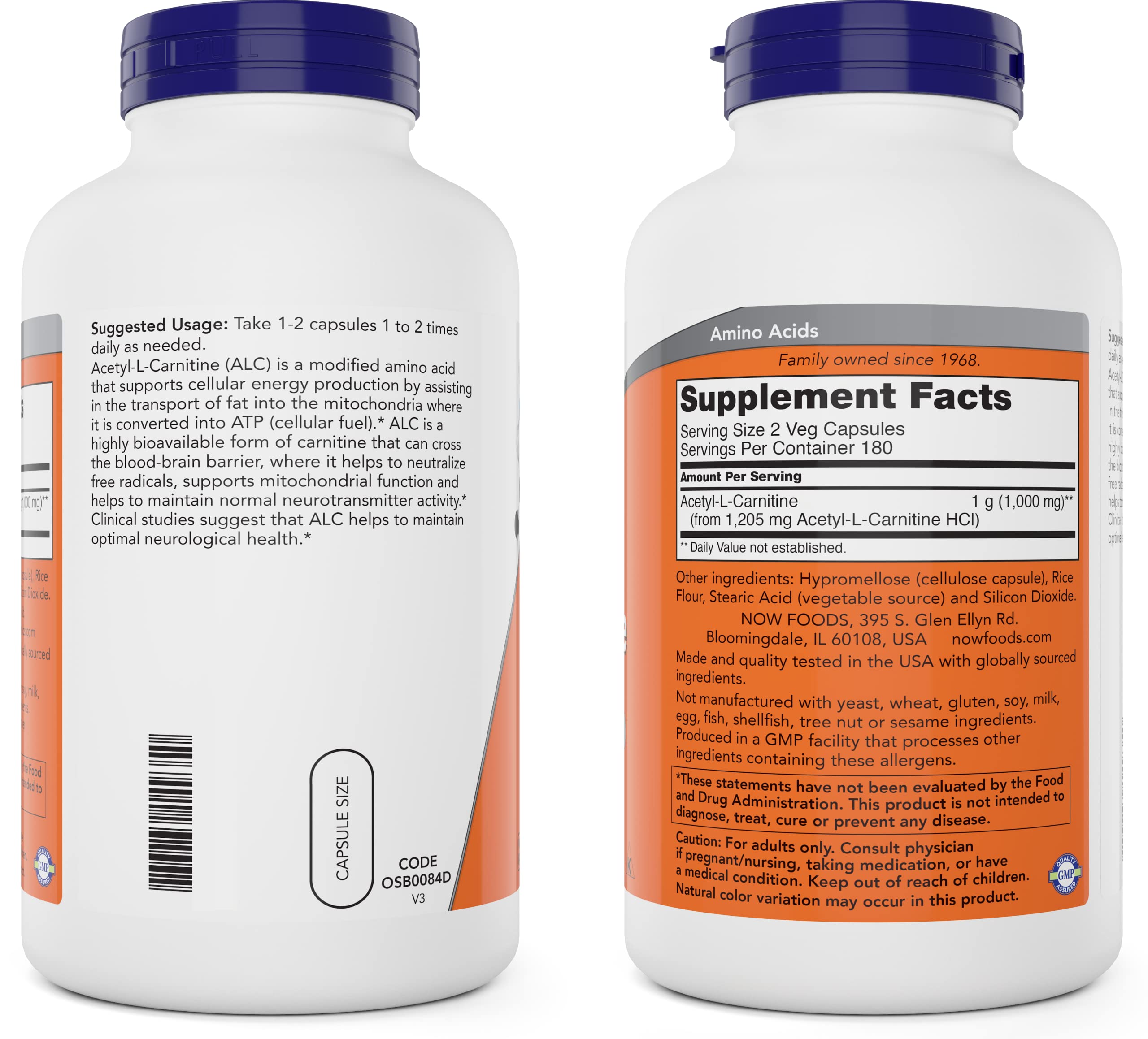 NOW Foods etiqueta nutricional legible con dosis y ingredientes, asegura transparencia