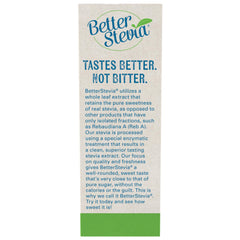 NOW BetterStevia primer plano de textura con inulina para mejor cuerpo