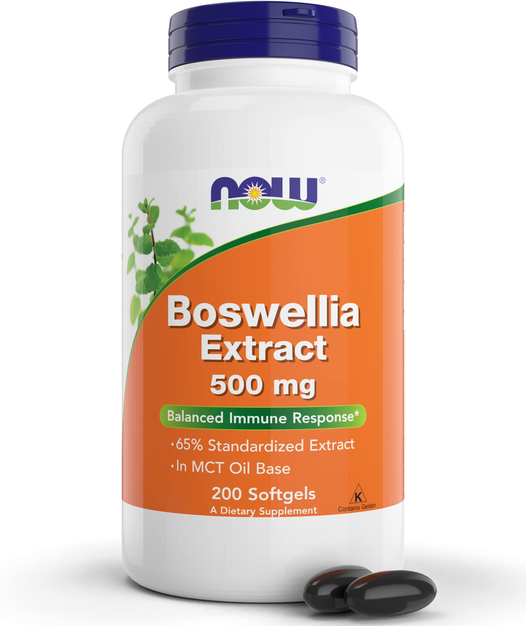 NOW Foods envase frontal mostrando 200 softgels y etiqueta clara