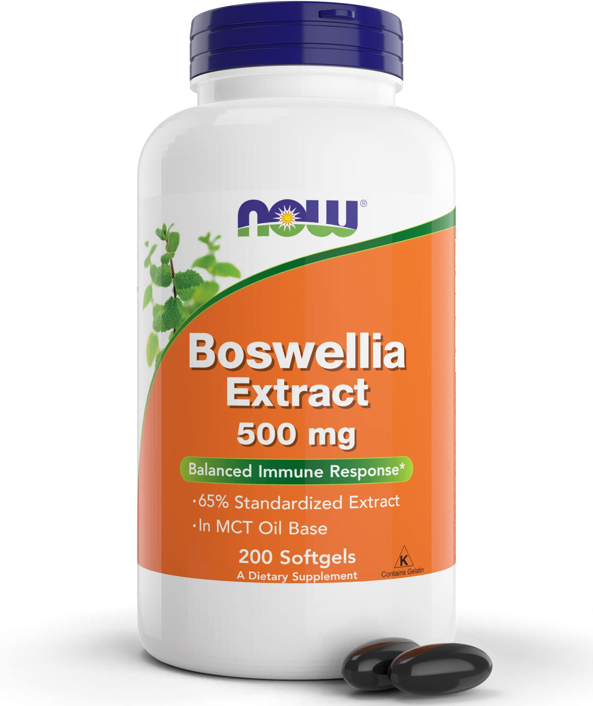 NOW Foods envase frontal mostrando 200 softgels y etiqueta clara