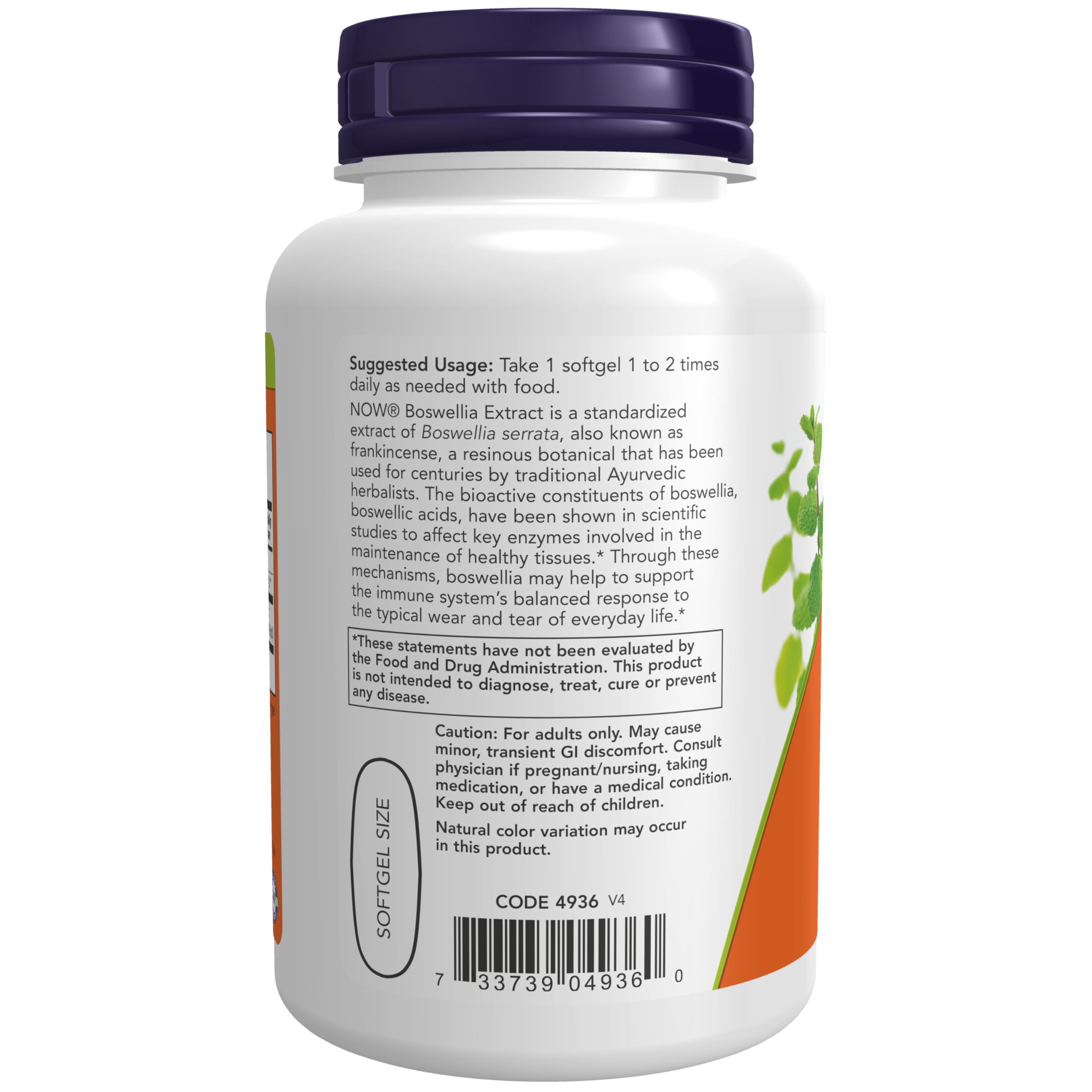 Aceite MCT en el interior de la cápsula NOW Boswellia para mejor absorción