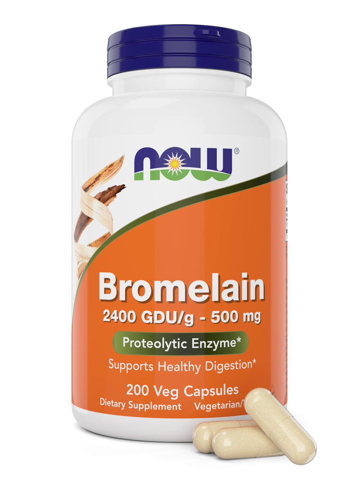 NOW Foods bote frontal mostrando 200 cápsulas y marca confiable