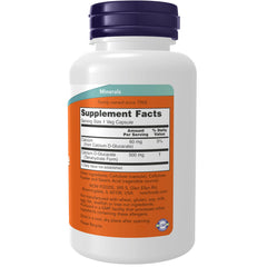 NOW Foods etiqueta con ingredientes y dosificación para confianza