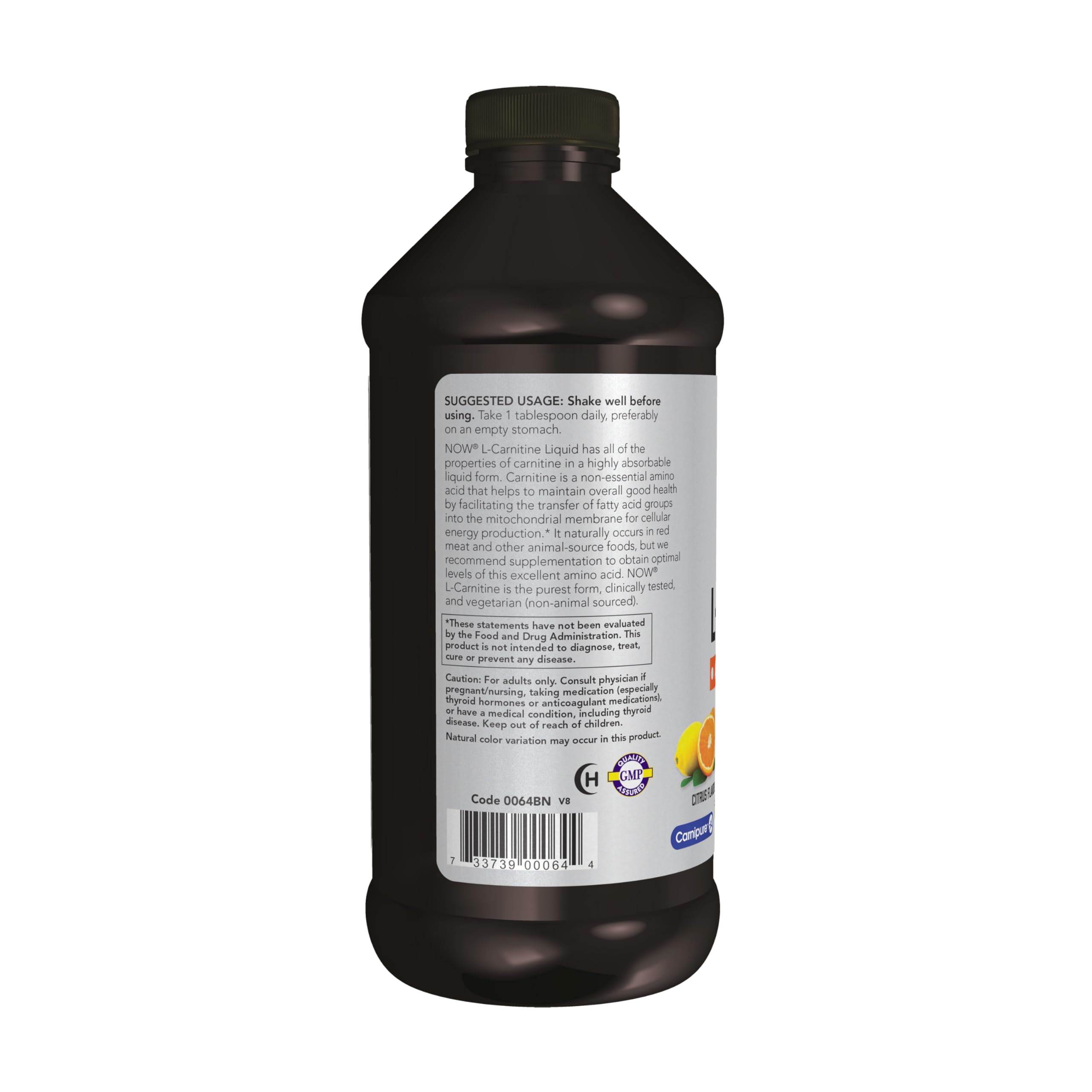 NOW Foods gota de líquido cítrico mostrando textura fácil de mezclar