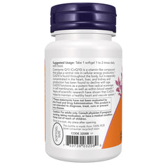 Etiqueta de NOW CoQ10 con ingredientes y beneficios claros para la salud