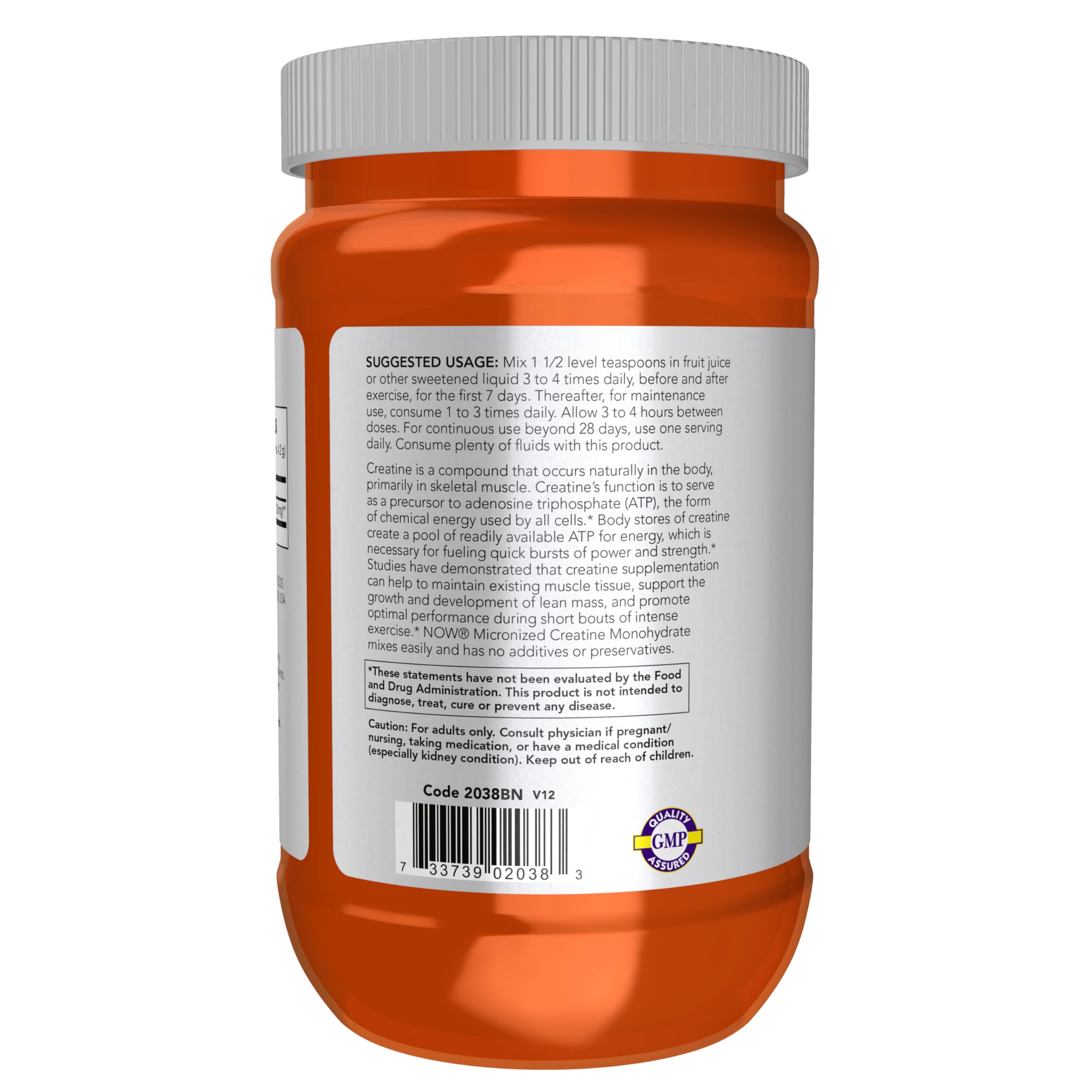 NOW Foods creatina disolviéndose en agua para mezcla sin grumos