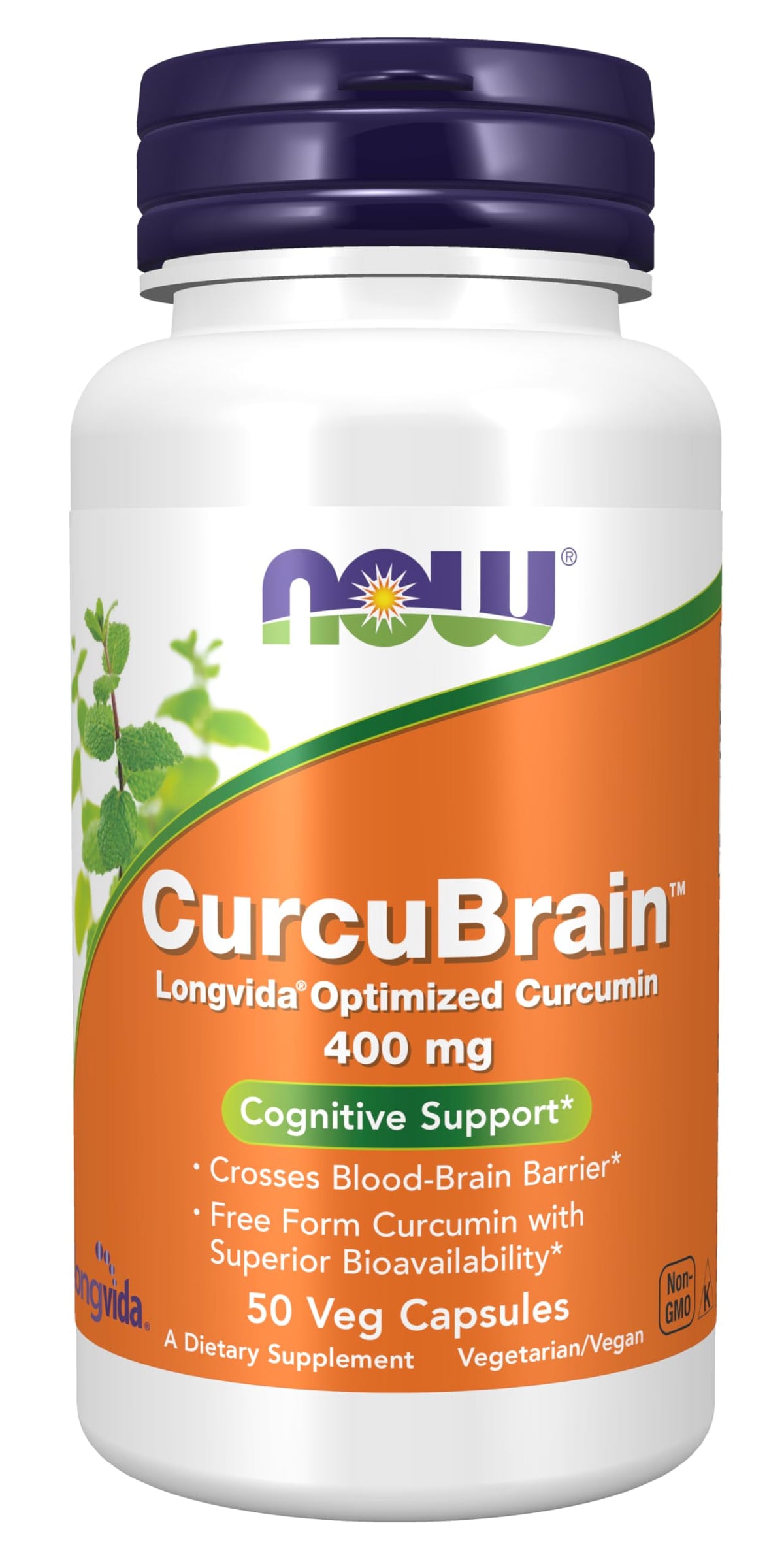 NOW CurcuBrain frente del pack mostrando presentación y beneficios