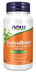 NOW CurcuBrain frente del pack mostrando presentación y beneficios