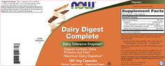 NOW Dairy Digest bote en mano para mostrar tamaño y cantidad de cápsulas