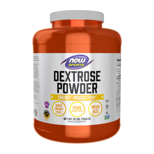 NOW Foods envase frontal dextrosa, energía rápida para entrenamiento