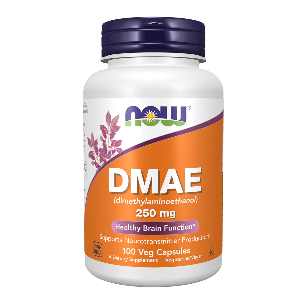 NOW DMAE frente del envase mostrando diseño y beneficio claridad