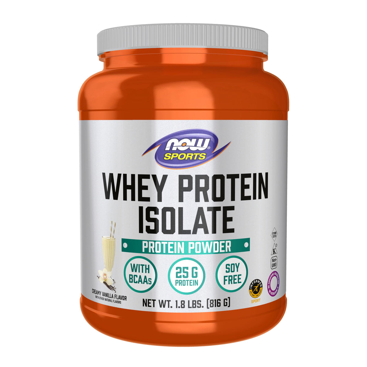 NOW Foods envase frontal que muestra proteína aislada y beneficios
