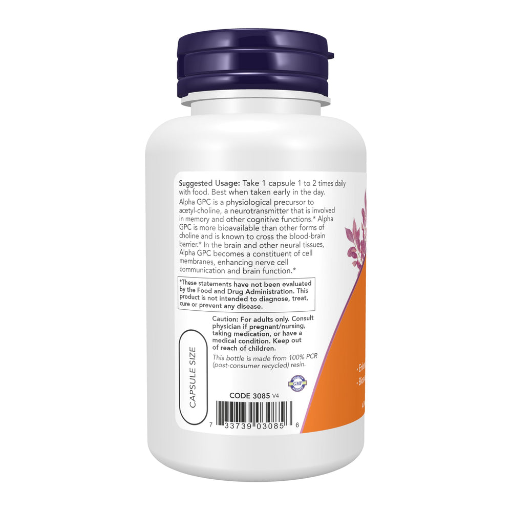 NOW Foods primer plano de cápsula para apreciar textura y forma