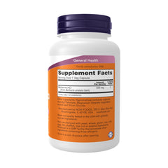 NOW Foods cápsula vegetariana abierta mostrando contenido y pureza
