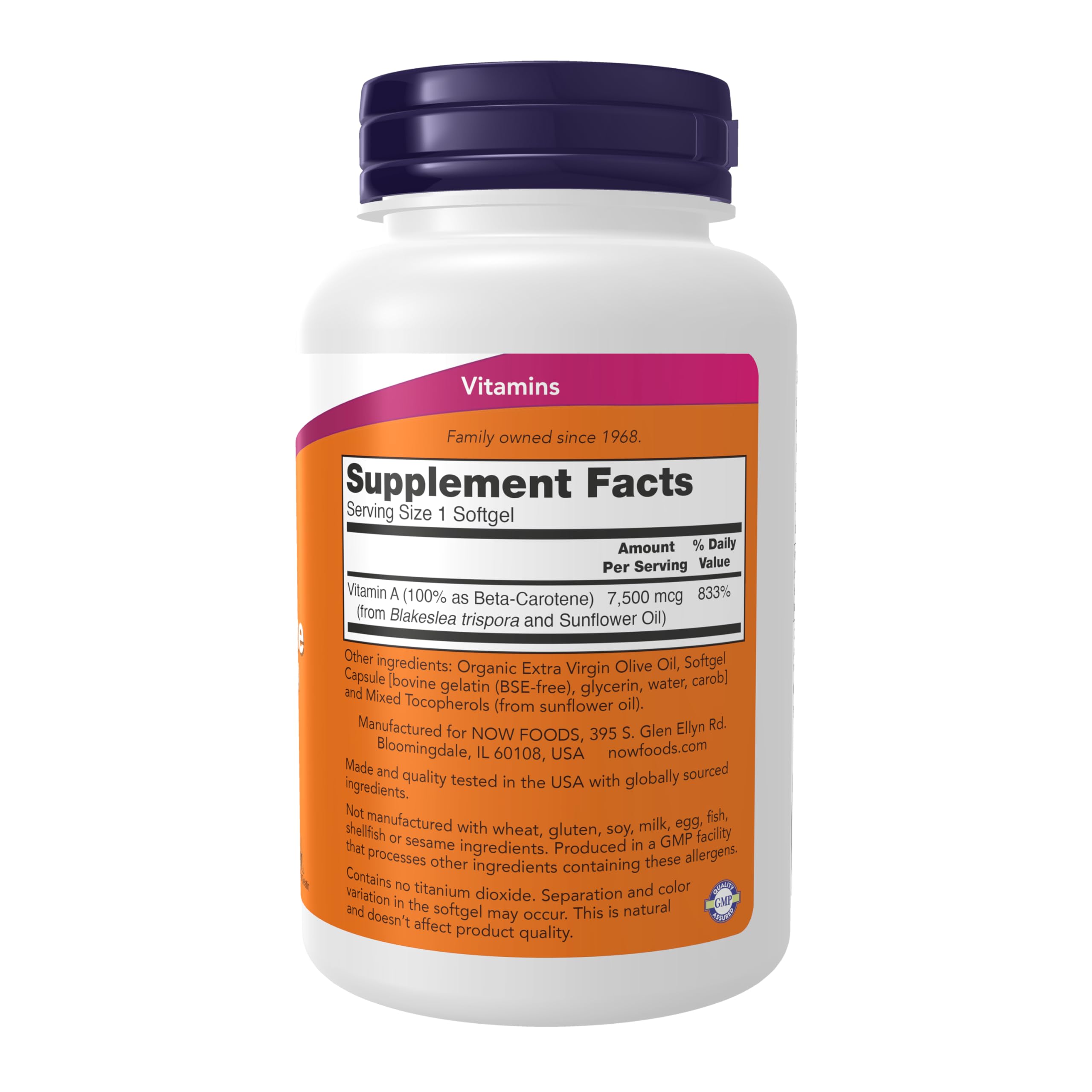 NOW Foods primer plano de softgel mostrando textura y contenido liposoluble