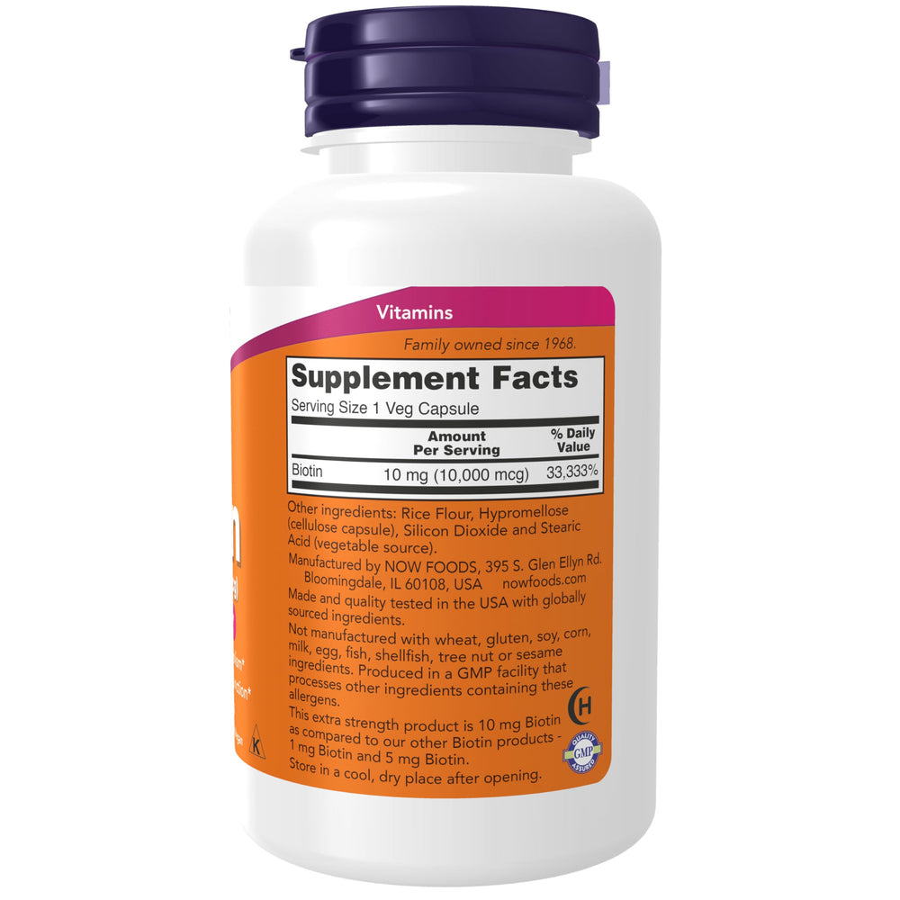 NOW Foods etiqueta nutricional en detalle que garantiza pureza y potencia