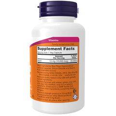 NOW Foods etiqueta nutricional en detalle que garantiza pureza y potencia
