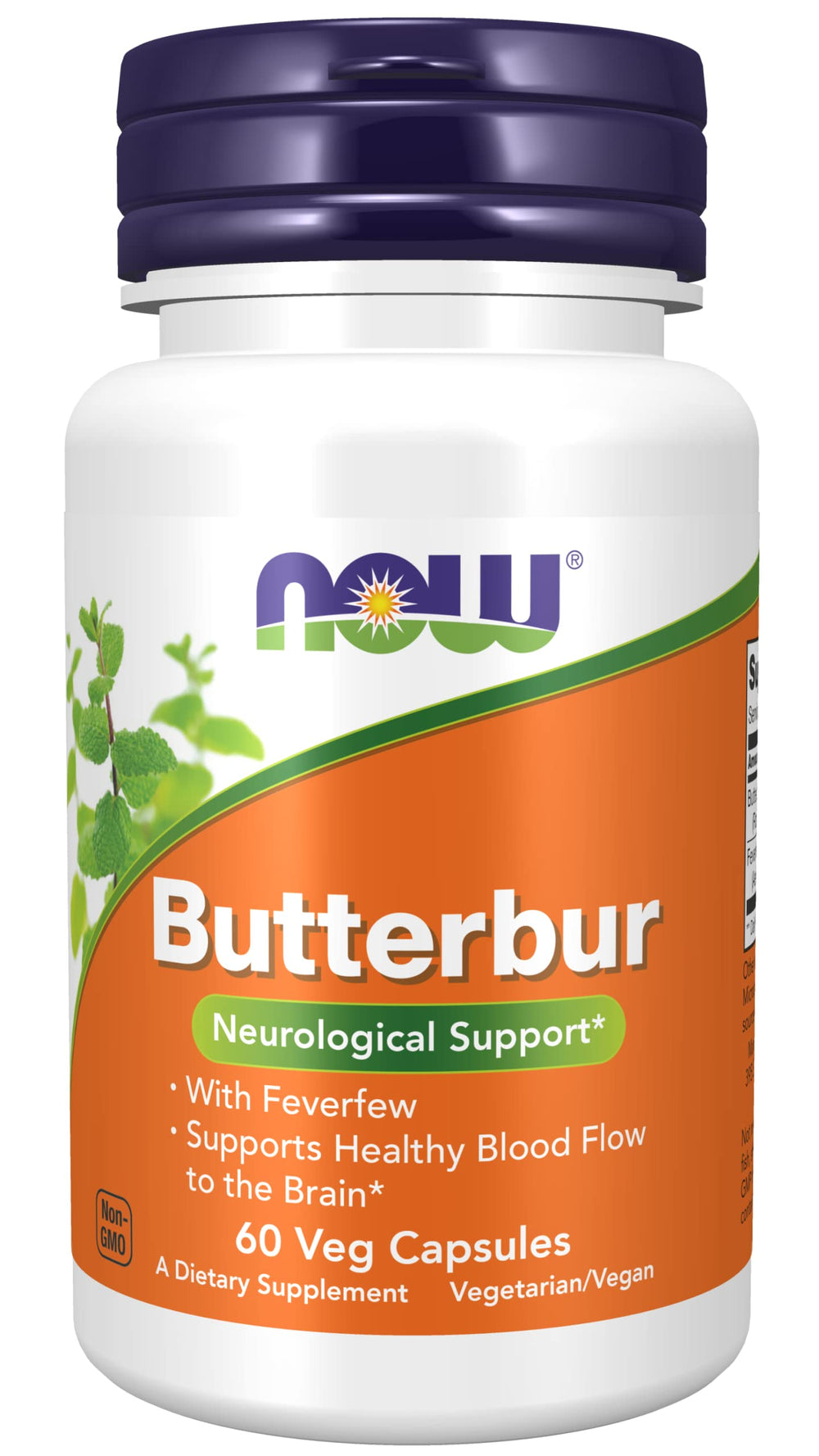 NOW Foods frasco frontal mostrando la etiqueta y beneficios clave