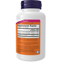 NOW Foods frasco abierto con cápsulas veganas, fácil incorporación diaria