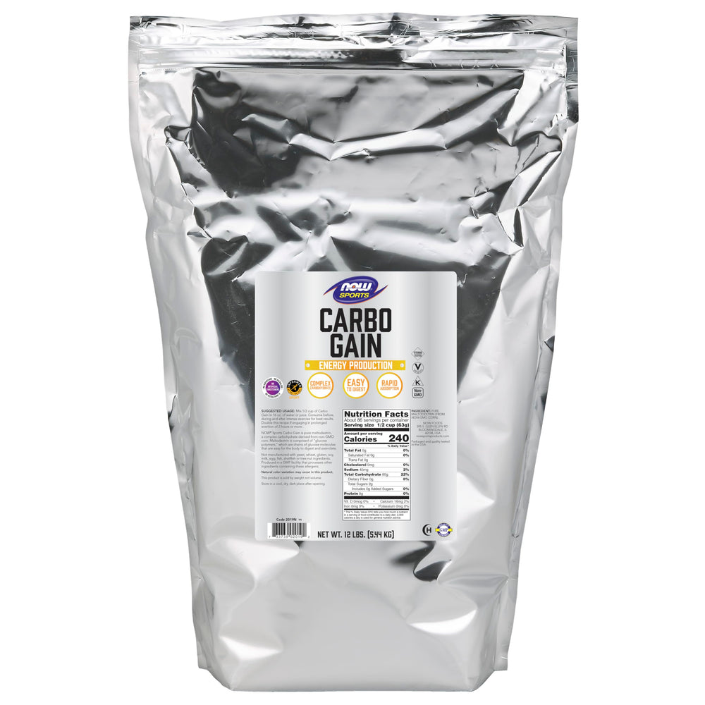NOW Foods frente del empaque mostrando 12 lb y marca, confianza de calidad