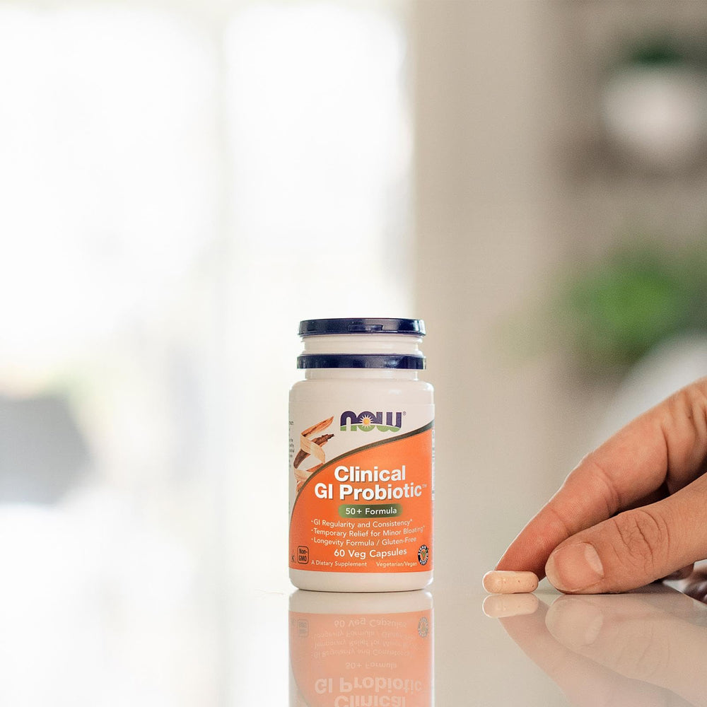 NOW Foods producto en uso junto a desayuno saludable, integración en rutina diaria