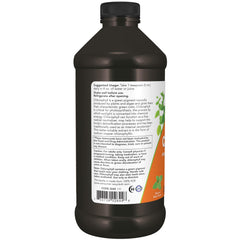 NOW Foods clorofila mezclada en vaso para beber y facilitar consumo