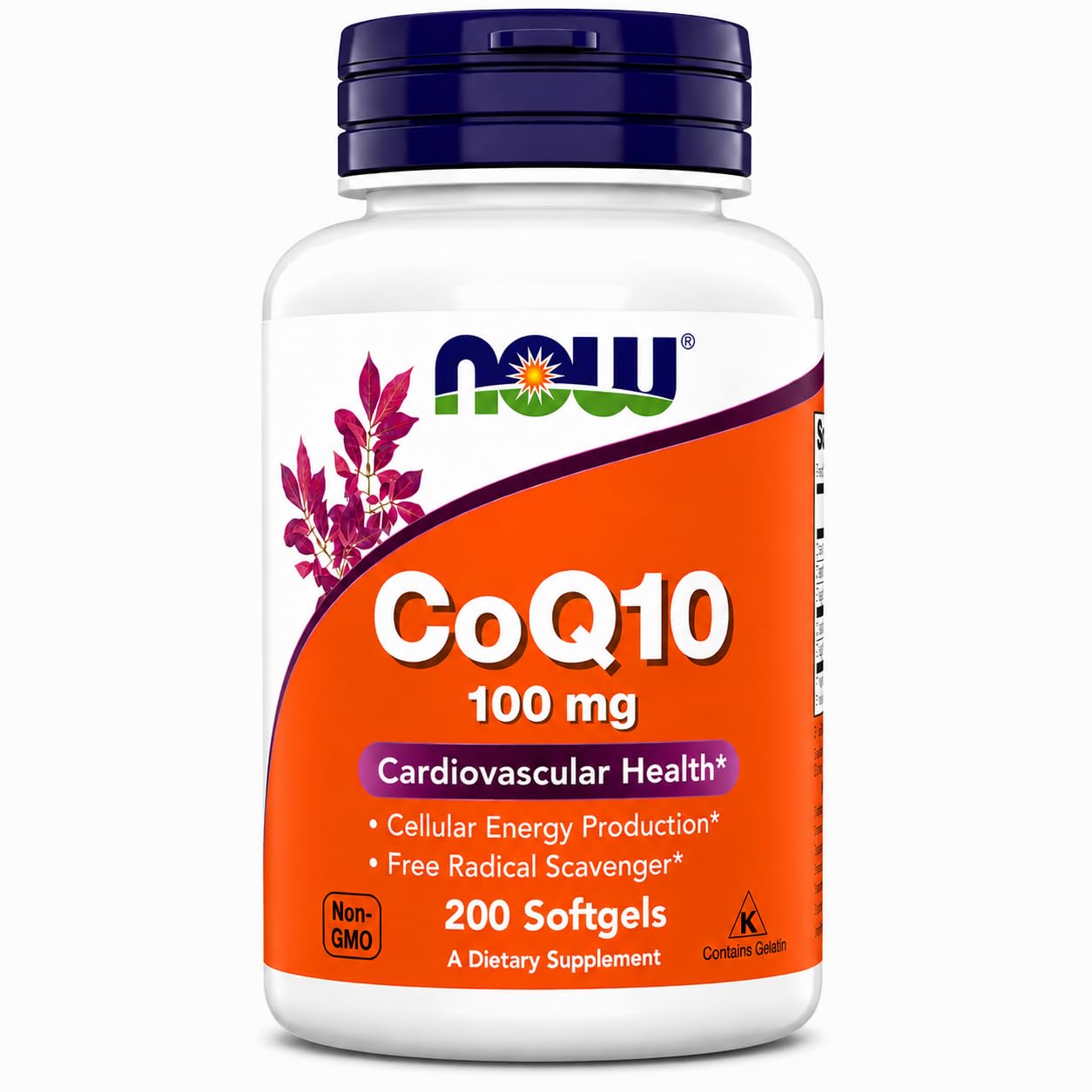NOW Foods frasco frontal resaltando calidad farmacéutica y cantidad