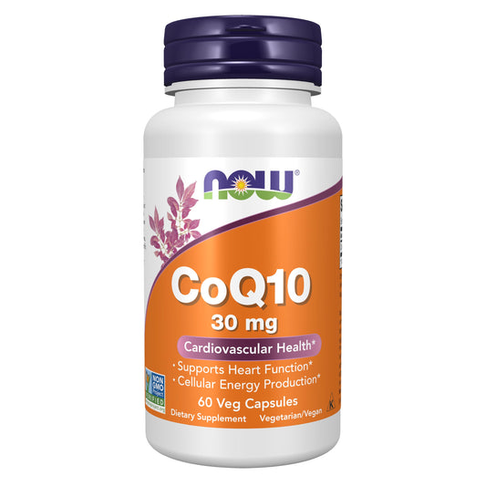 NOW Foods frasco frontal mostrando etiqueta clara y beneficio energético