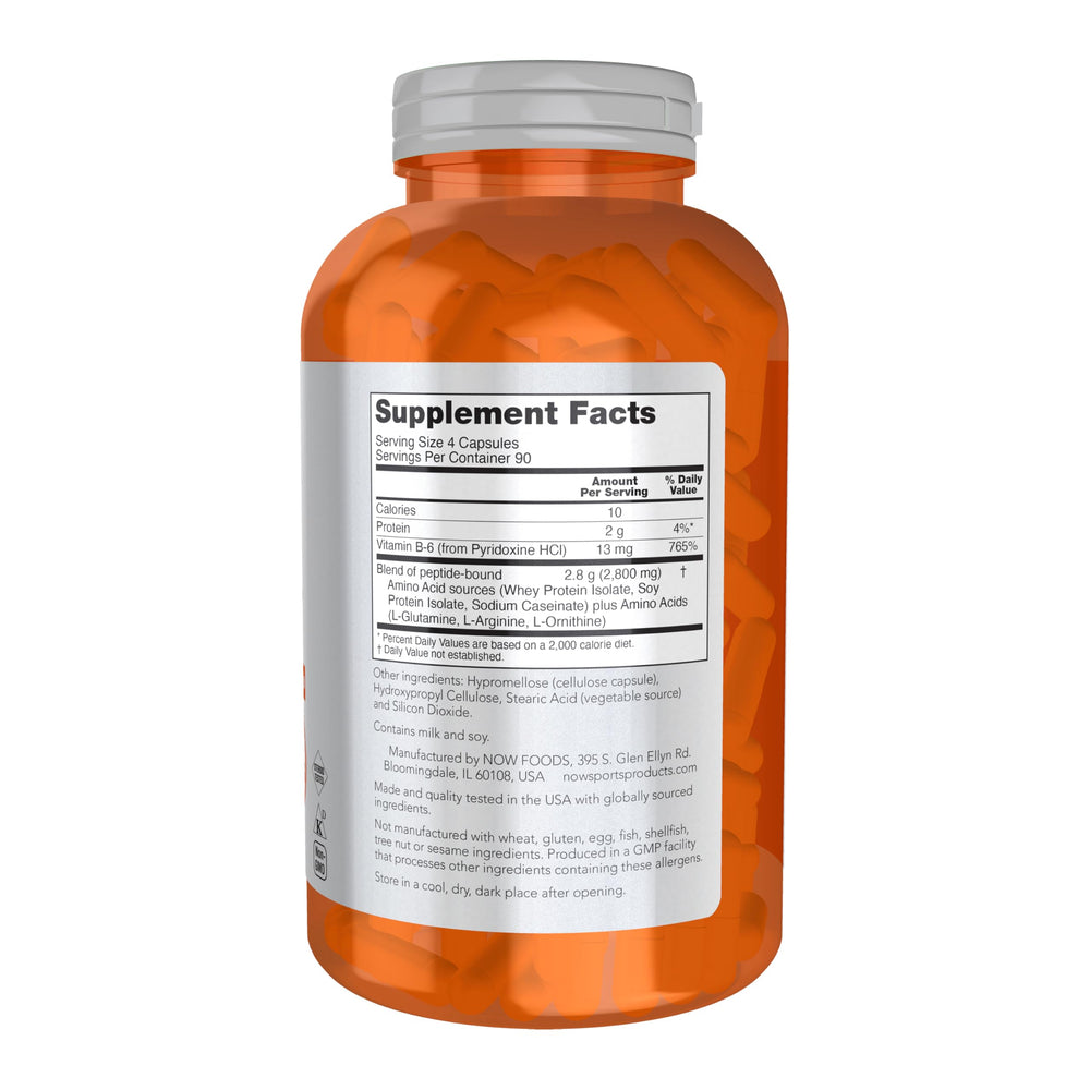 NOW Foods primer plano de cápsulas veganas mostrando textura uniforme