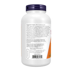 Etiqueta NOW Foods con información de glucosamina vegetal y MSM que inspira confianza