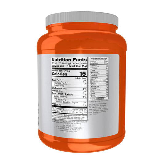 NOW Foods primer plano de la textura del polvo, mezcla fácil y sin grumos