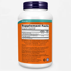 NOW Foods etiqueta nutricional en detalle con información de dosis y composición clara