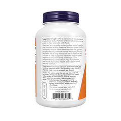 Etiqueta nutricional y sellos de certificación NOW Foods para seguridad y calidad