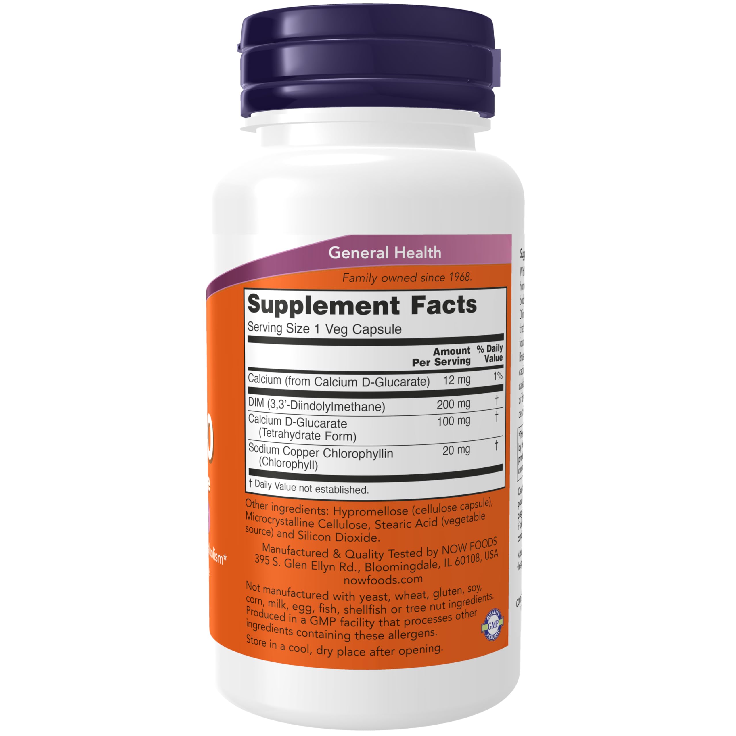 NOW Foods etiqueta con ingredientes y datos de calidad visibles
