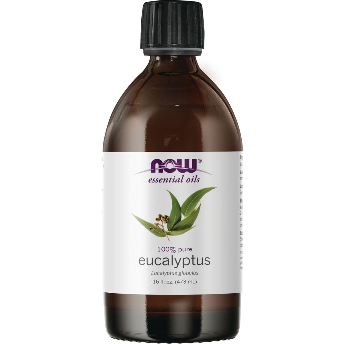 Now Foods botella frontal de 473 ml mostrando etiqueta clara y beneficio aromaterapia