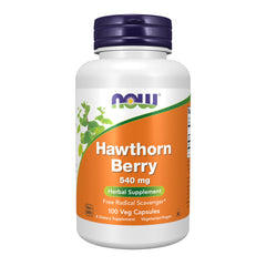 NOW Foods frasco frontal de Hawthorn Berry, presentación clara y confiable