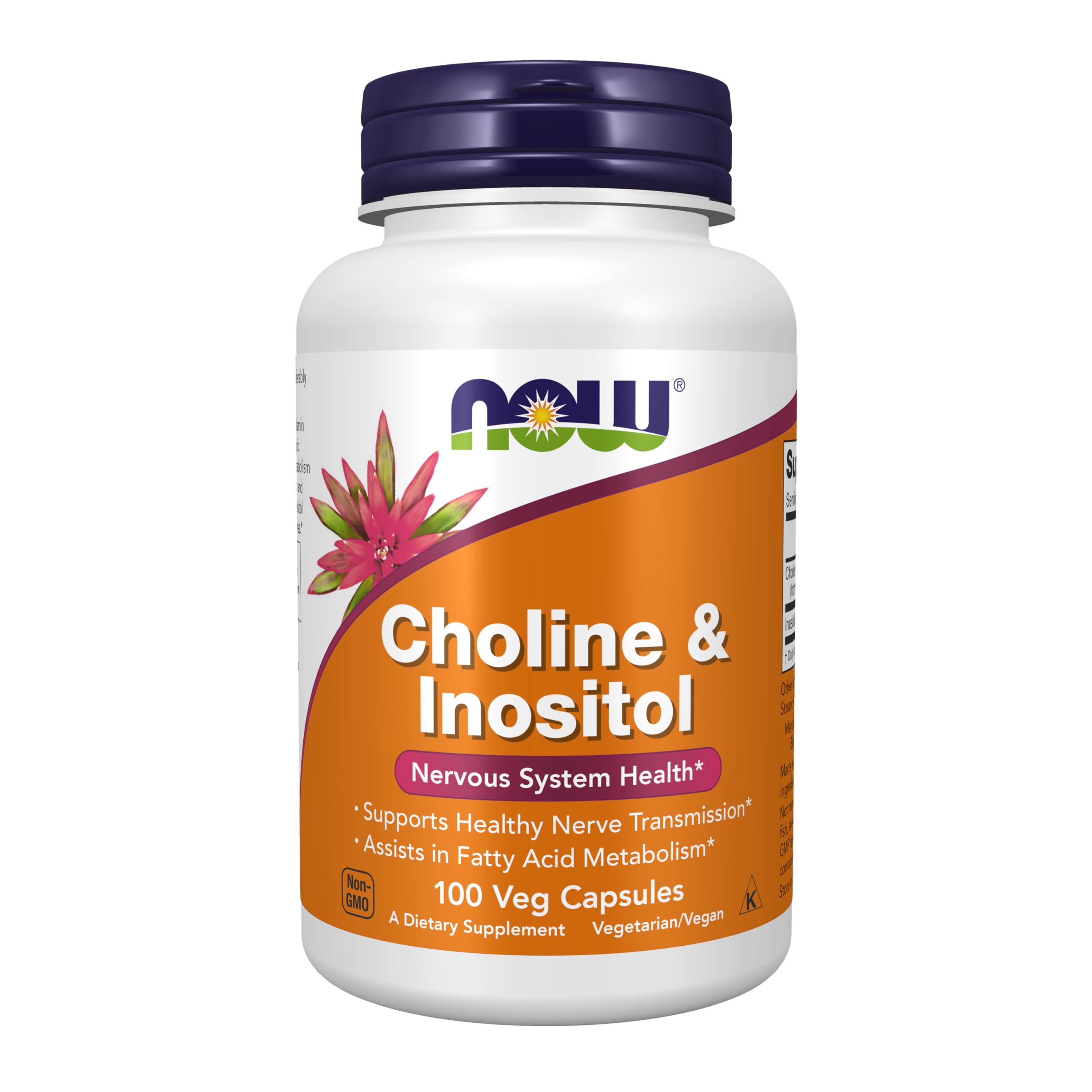 NOW Foods frente del envase mostrando colina e inositol y beneficios